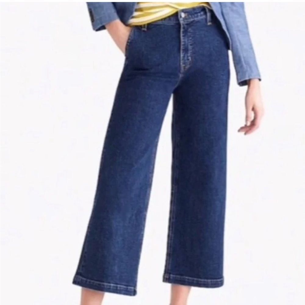J. Crew NEW Wide Leg Crop Denim Jeans High Rise Size 24